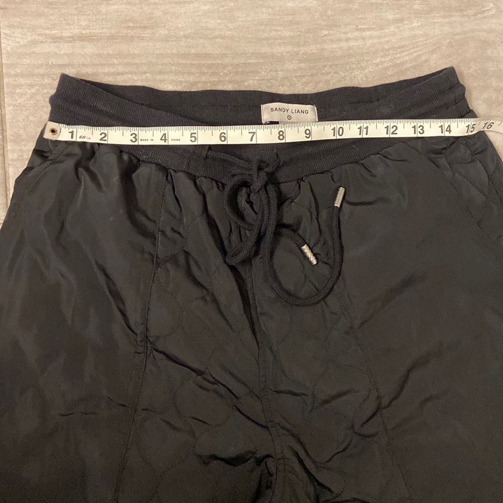 Sandy Liang Quilted Jogger Black Pants in Size Medium